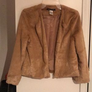 Fuzzy blazer styled coat